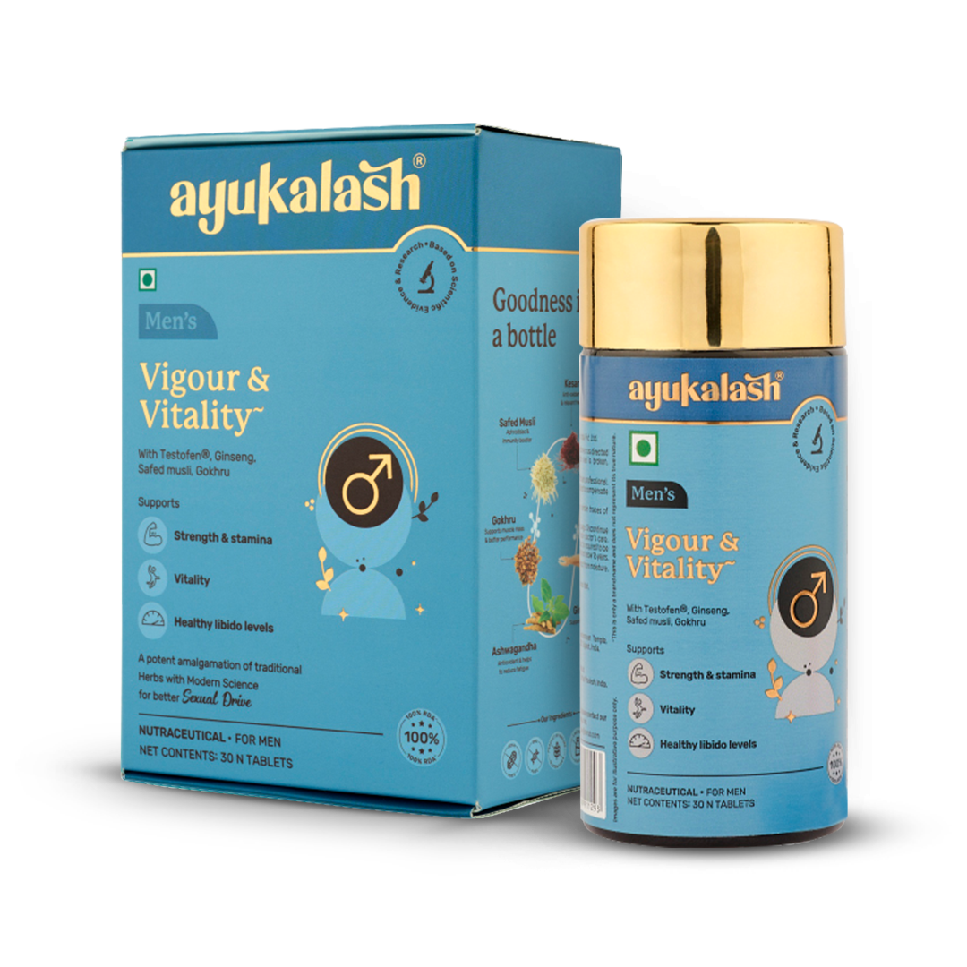 Ayukalash Vigour & Vitality 30 Tablets | Strength & Stamina | Healthy Libido Levels | Pack Of 1